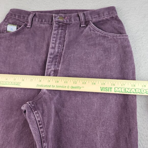 VTG Wrangler Jeans Womens 12 Purple Denim High Rise Straight Leg Mom USA Made - Picture 5 of 9